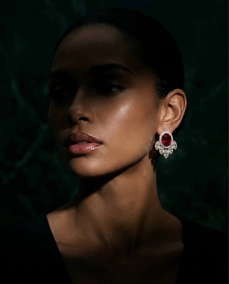 Jhalar Studs Red Earrings