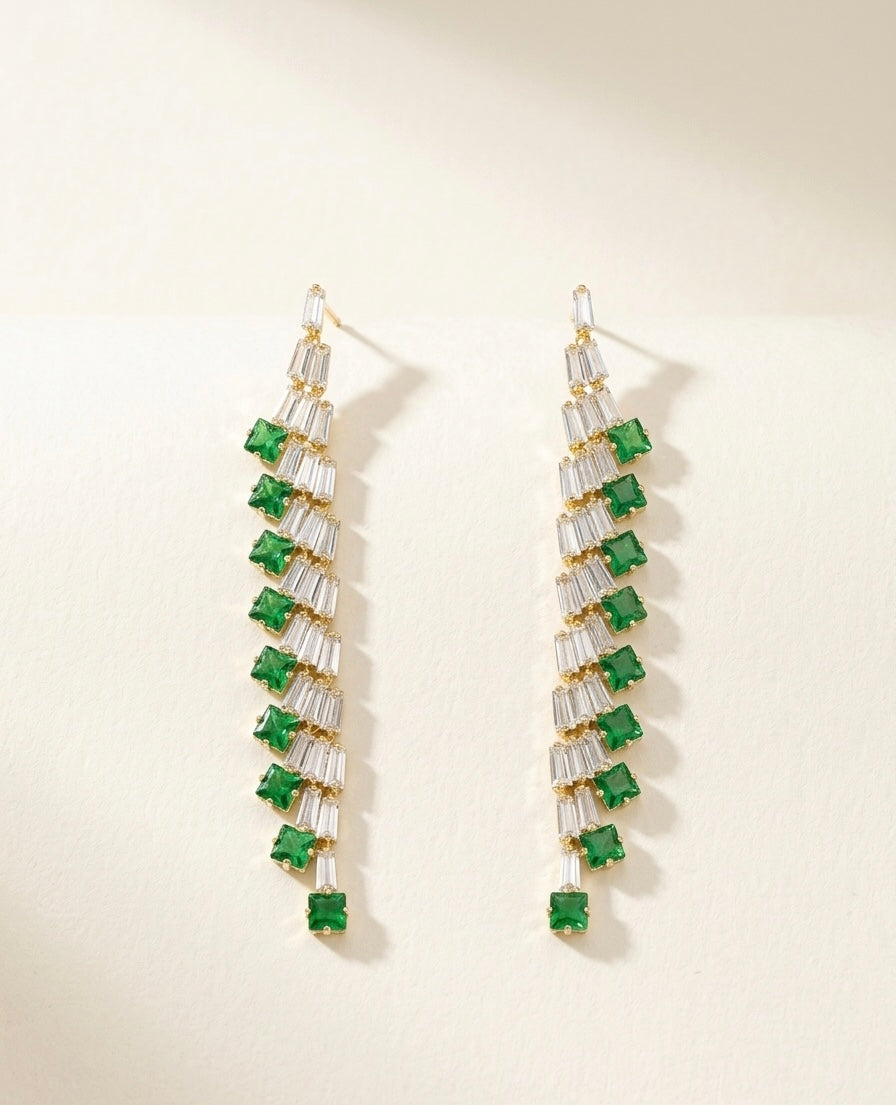 The Glint & Gold Green Earrings
