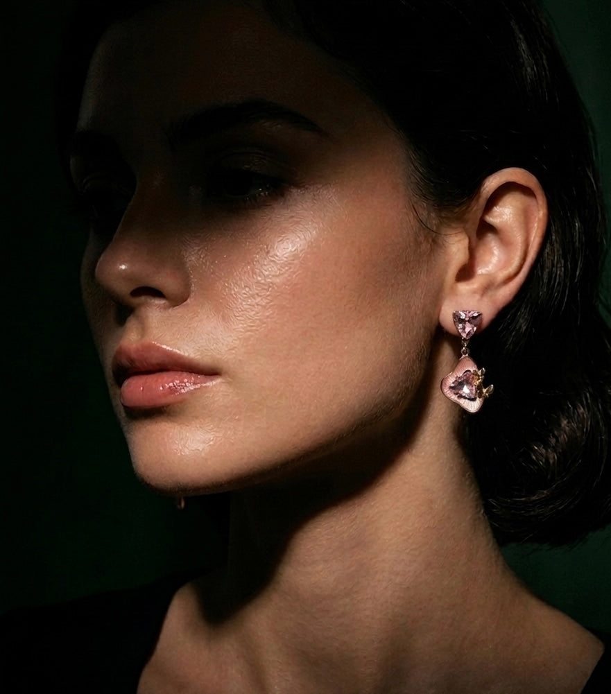 Topaz Flutter Drops Pink Earrings