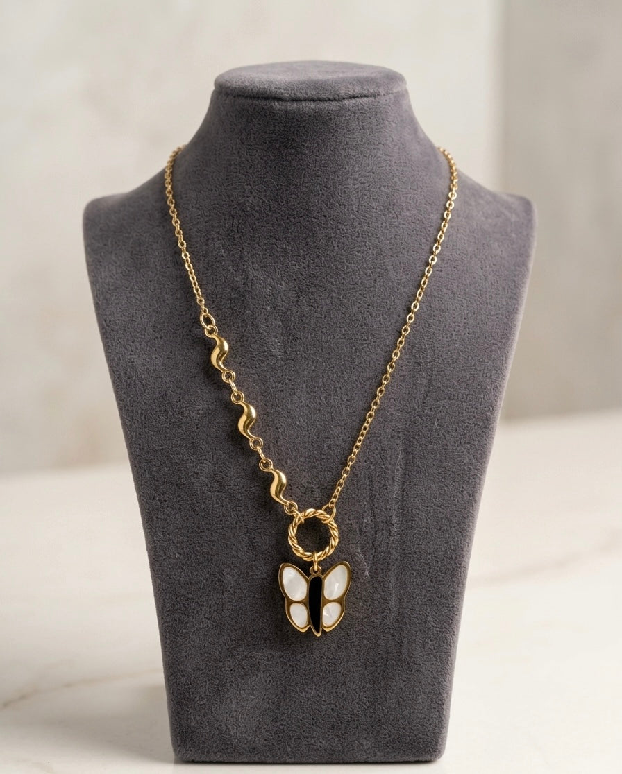 Twisted O-Ring Butterfly Necklace