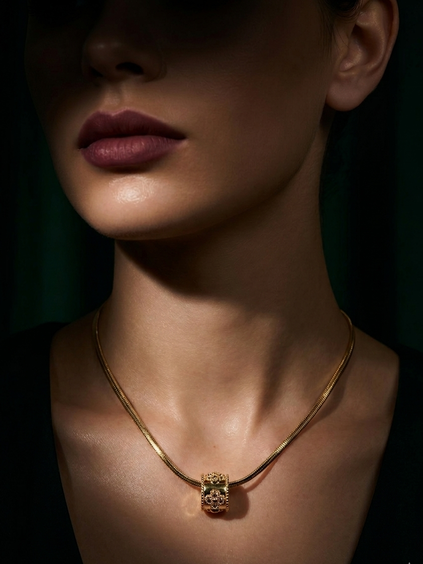 Vintage motif Slider Necklace