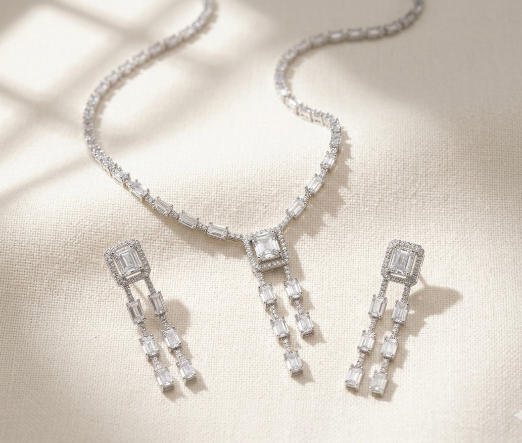 Diamond Luxe Drop Necklace Set