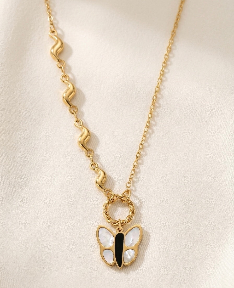 Twisted O-Ring Butterfly Necklace