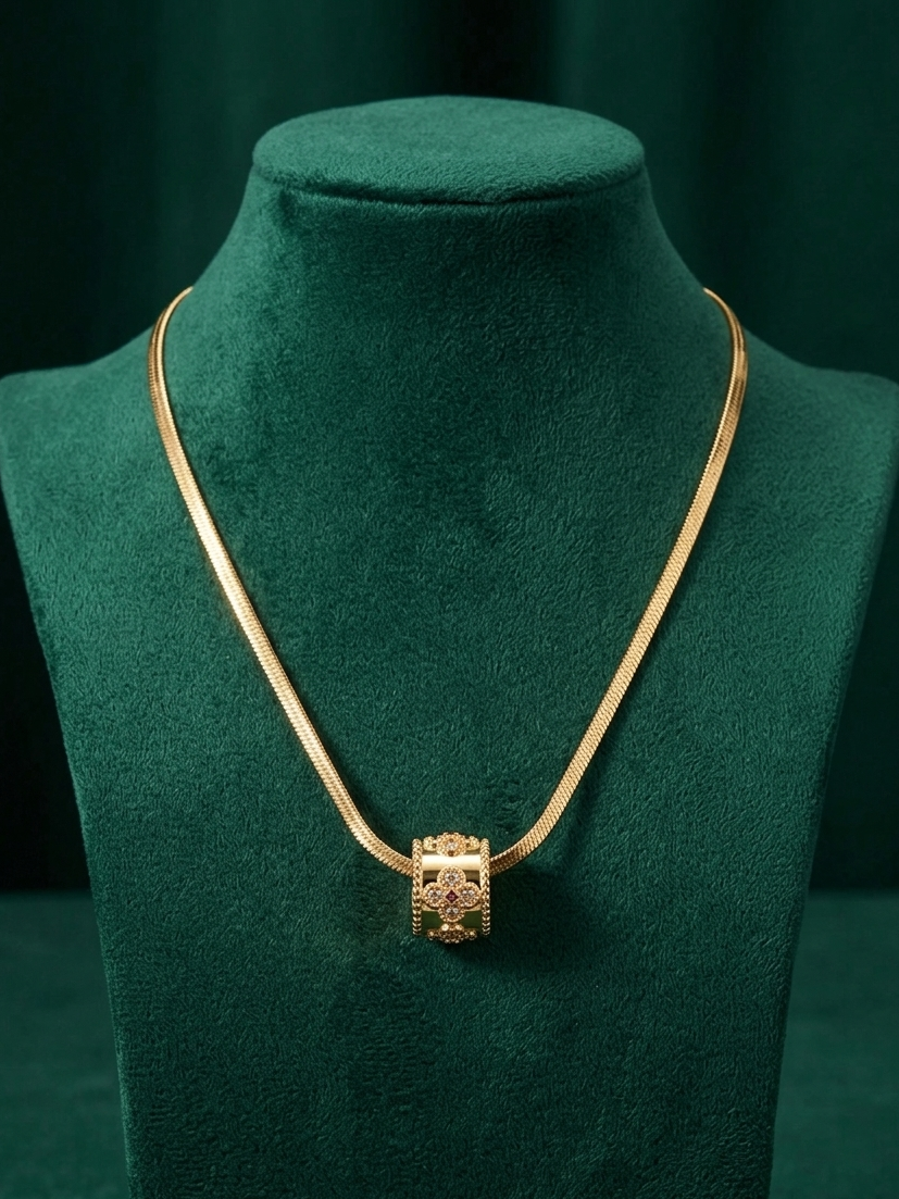 Vintage motif Slider Necklace