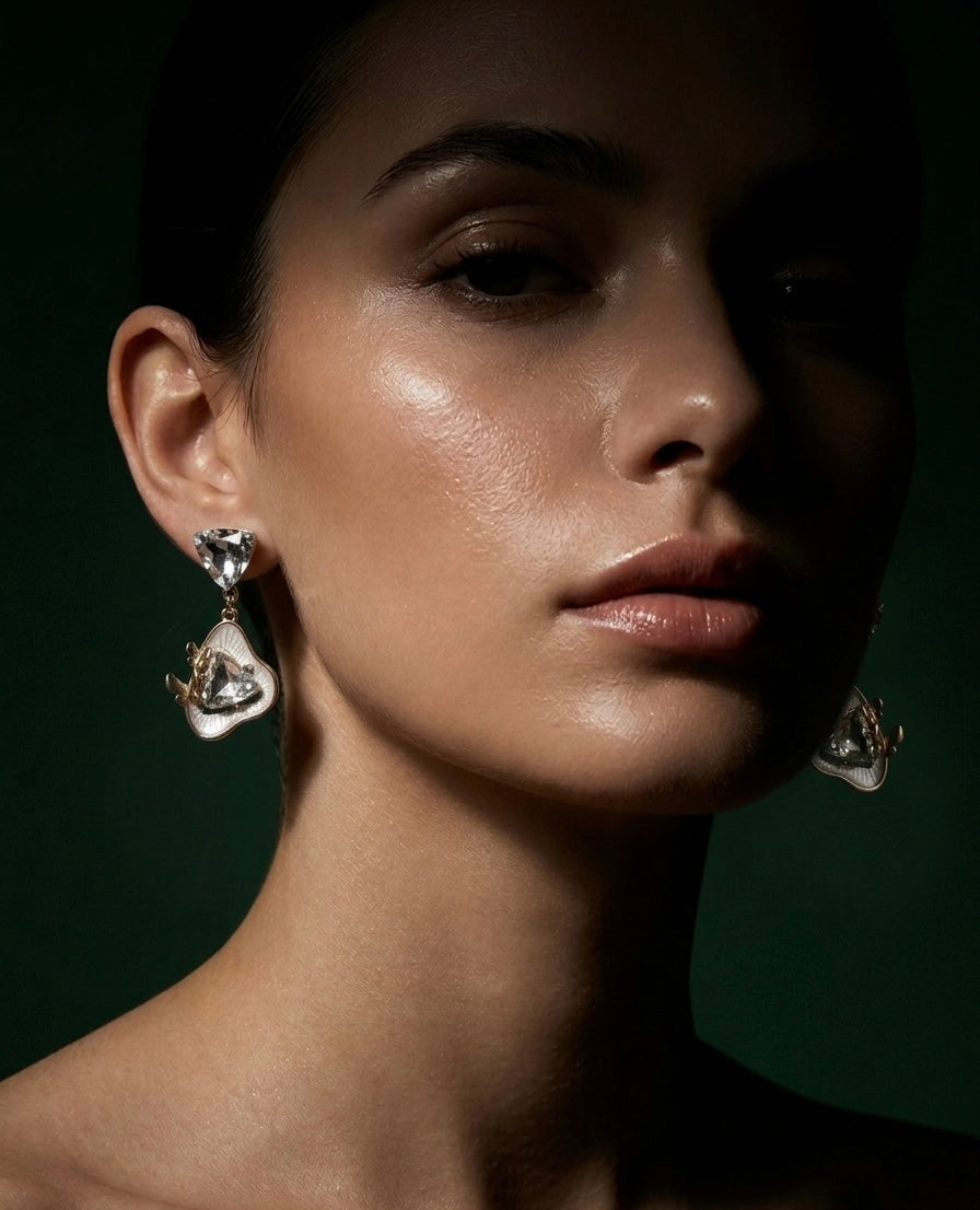 Topaz Flutter Drops Sliver Earrings