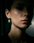 Geo Matte Silver Earrings