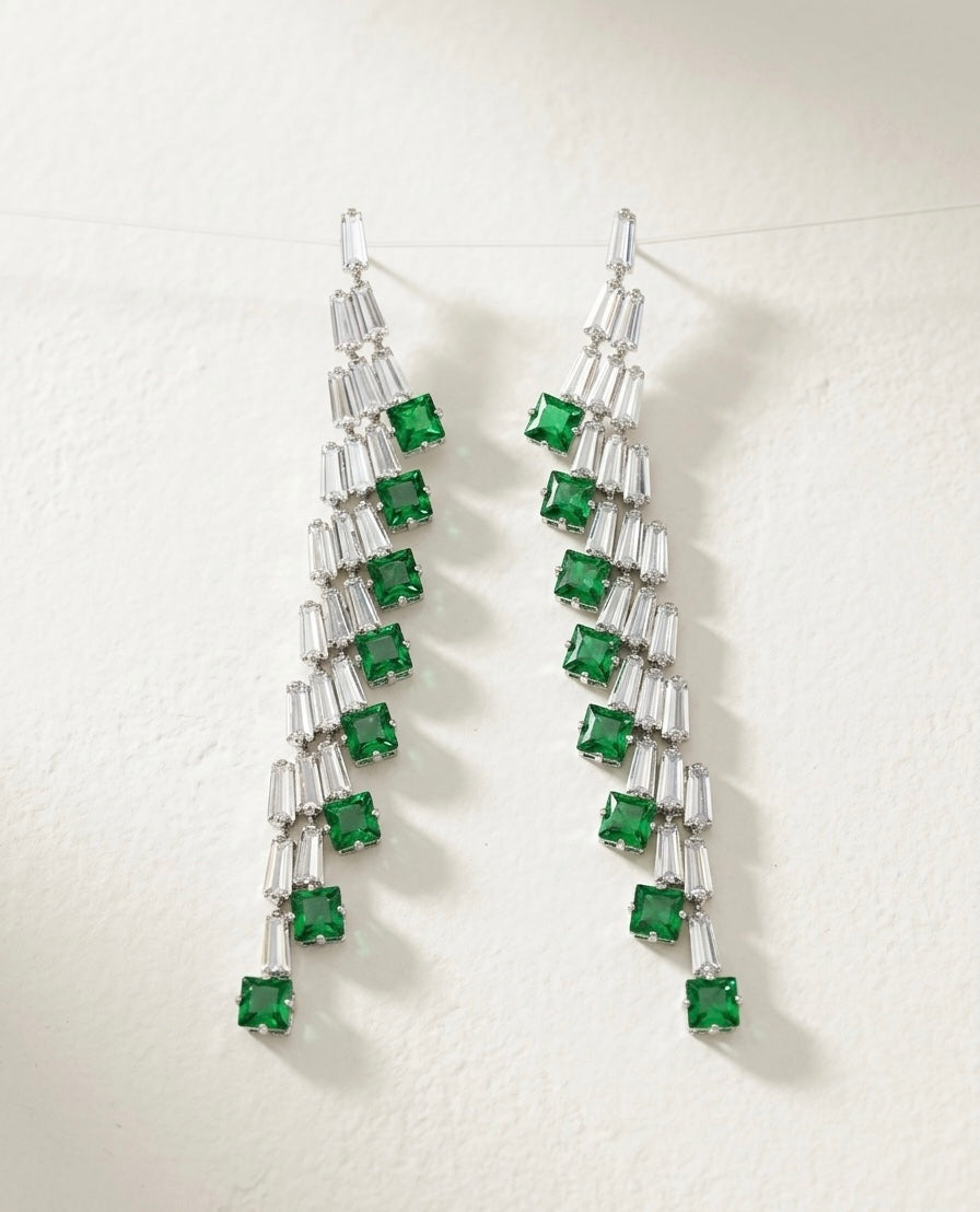 The Glint & Silver Green Earrings