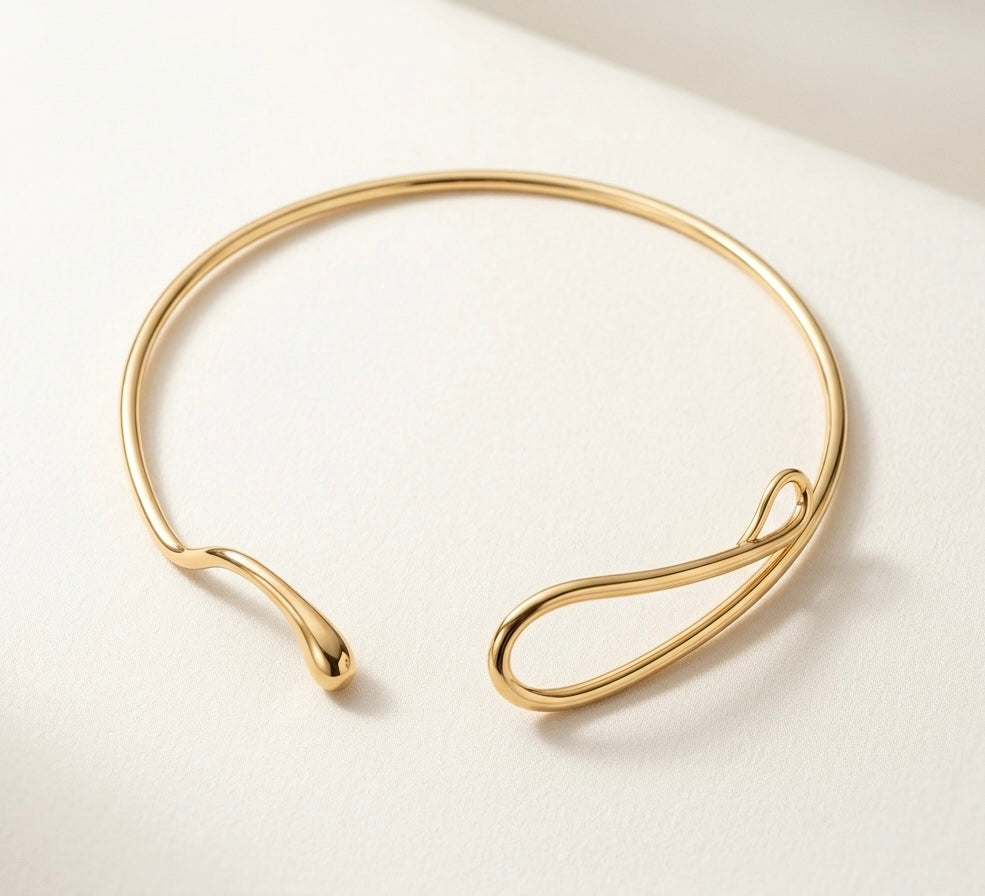 Zwery Infinity Curve Gold Open Choker