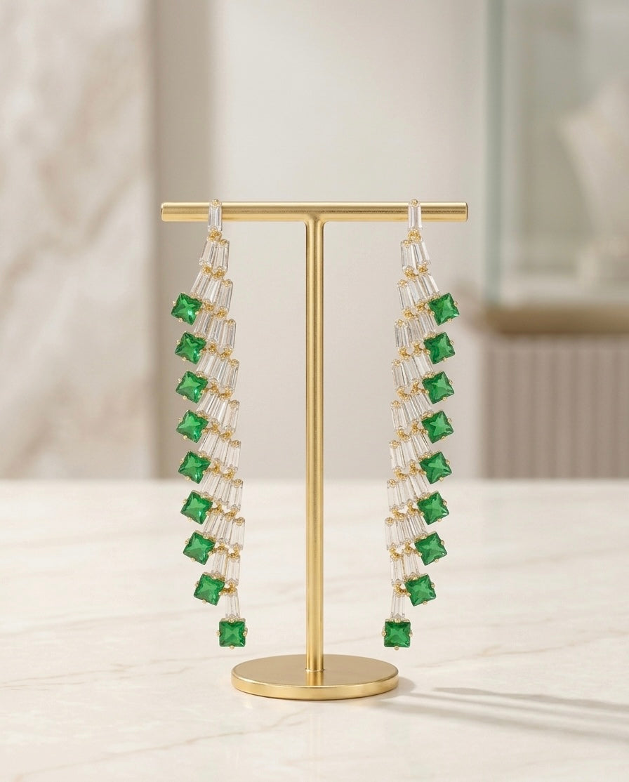 The Glint & Gold Green Earrings