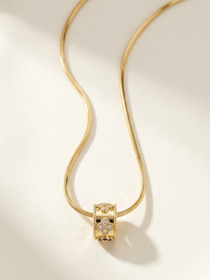 Vintage motif Slider Necklace