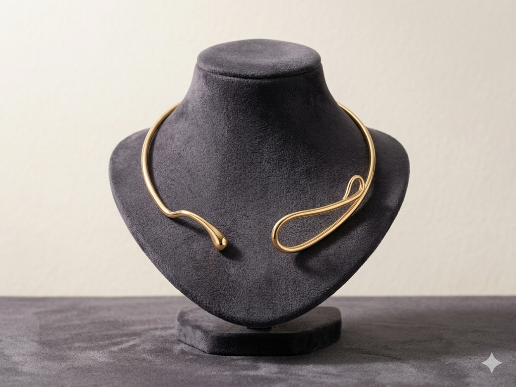 Zwery Infinity Curve Gold Open Choker
