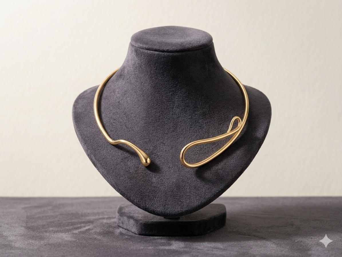 Zwery Infinity Curve Gold Open Choker
