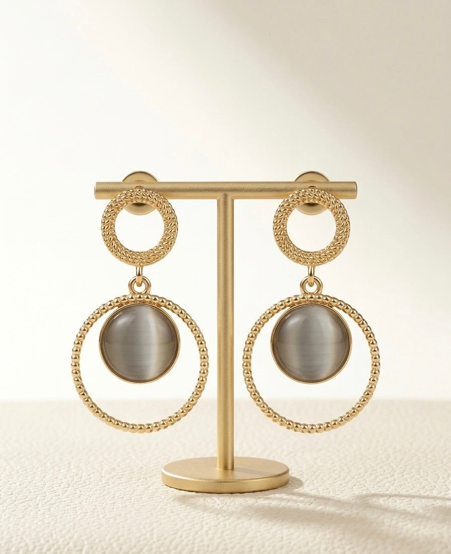 Vintage Double-Circle Earrings