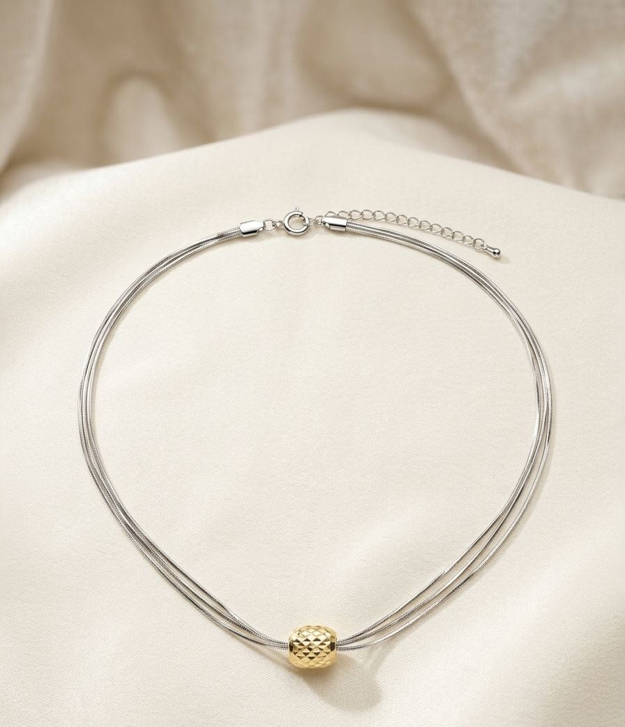 Honey-Mesh Trio Necklace