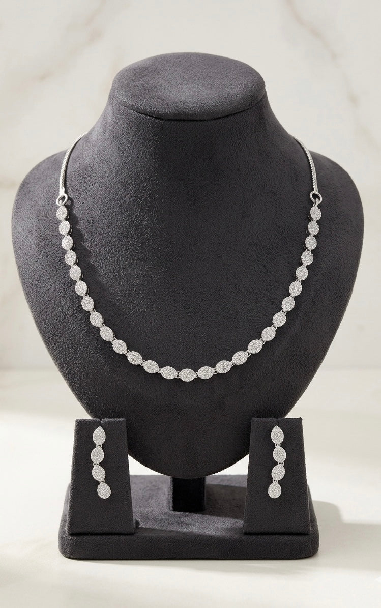 Modern Diamond Necklace Set
