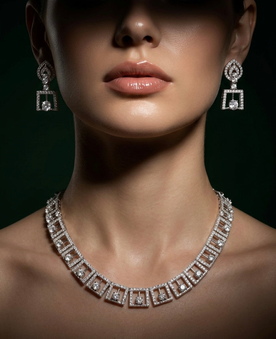 Modern Square Necklace Set