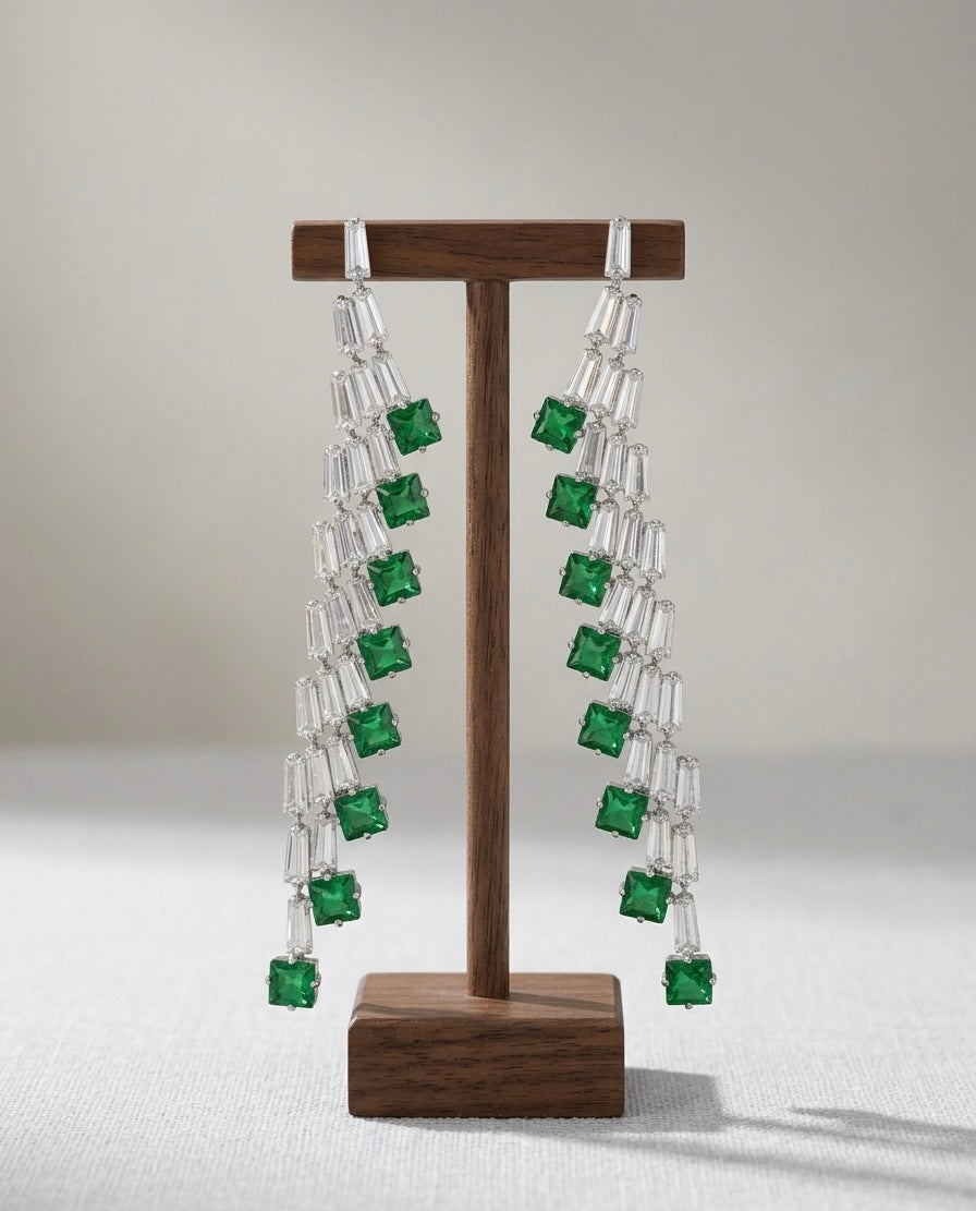 The Glint & Silver Green Earrings