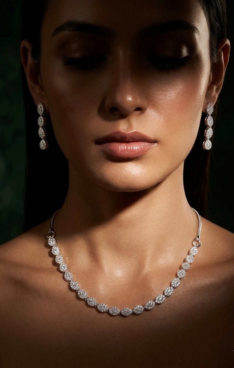 Modern Diamond Necklace Set