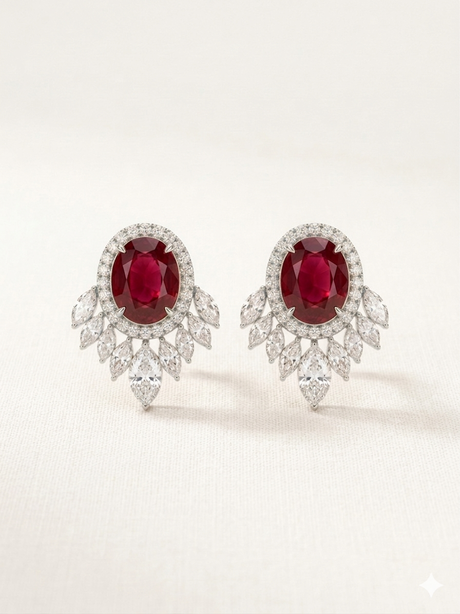 Jhalar Studs Red Earrings