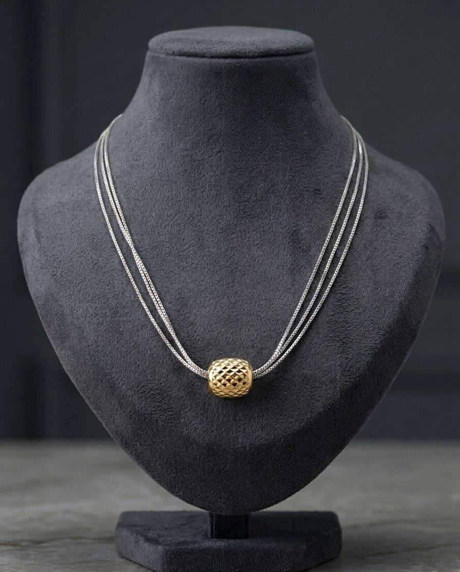 Honey-Mesh Trio Necklace