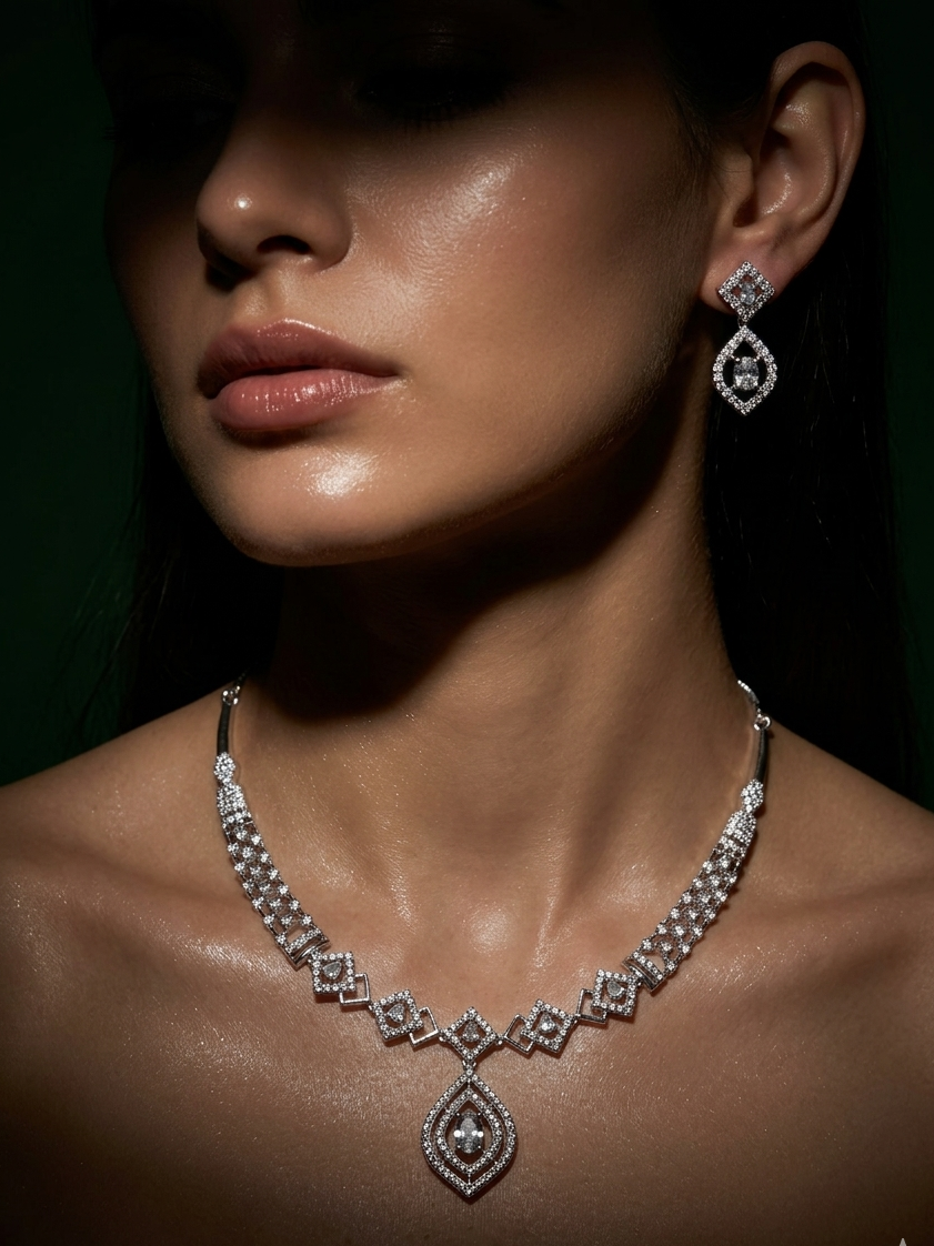 Elegant Square Necklace Set