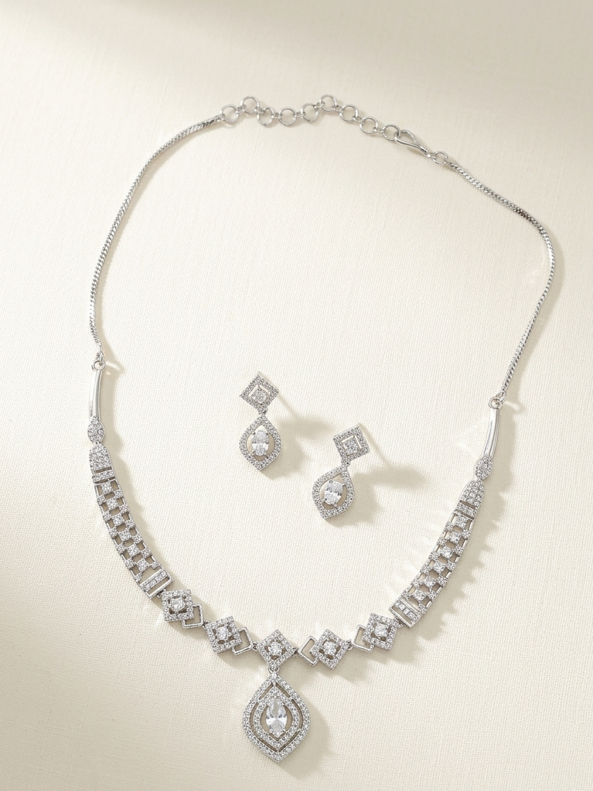 Elegant Square Necklace Set