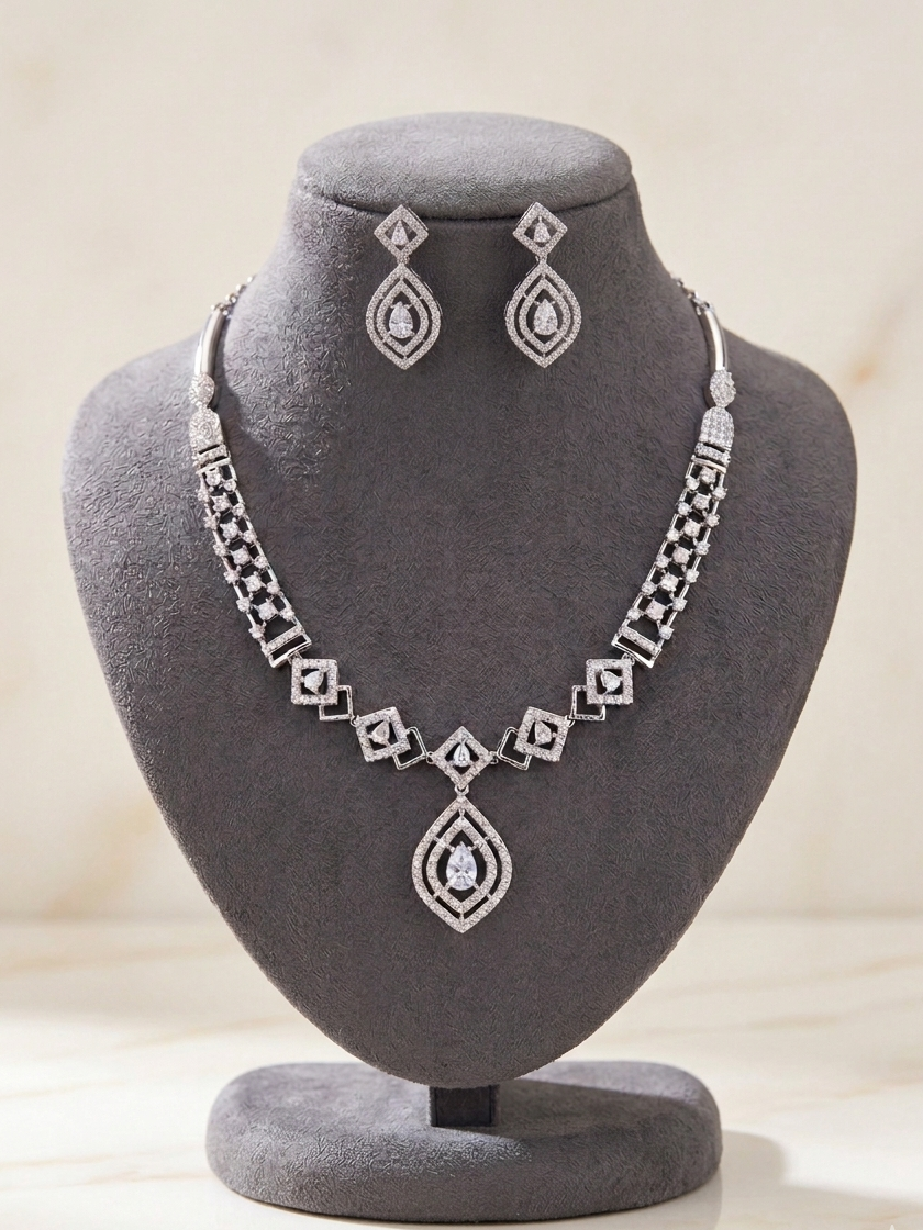Elegant Square Necklace Set
