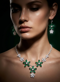 Emerald Floral Necklace Set